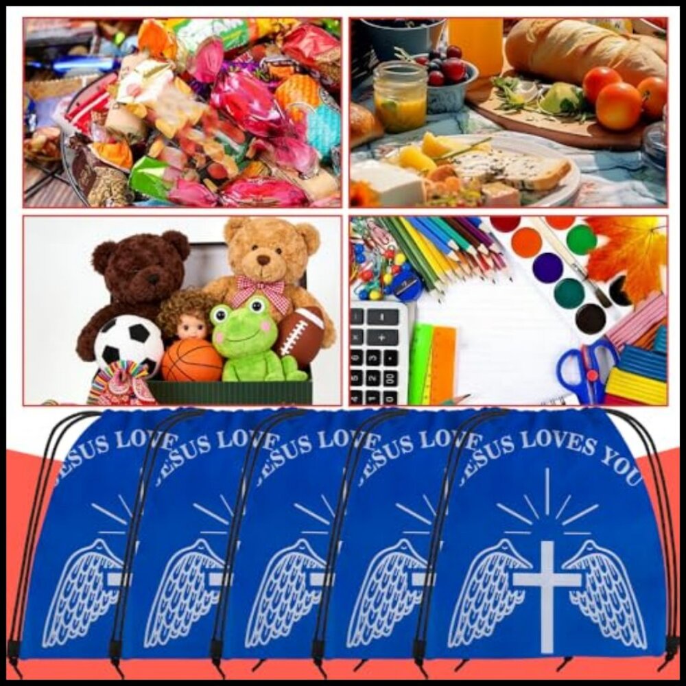 Drawstring Backpack Set Religious Christian Party… - image 4